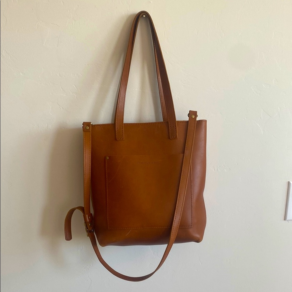 Elegant Brown Leather Tote Bag